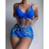 Drawstring Front Shorts Bikinis 2025 High Waist Swimsuit Women Swimwear Female Bathers Bathing Swimming Swim Suit Beachwear