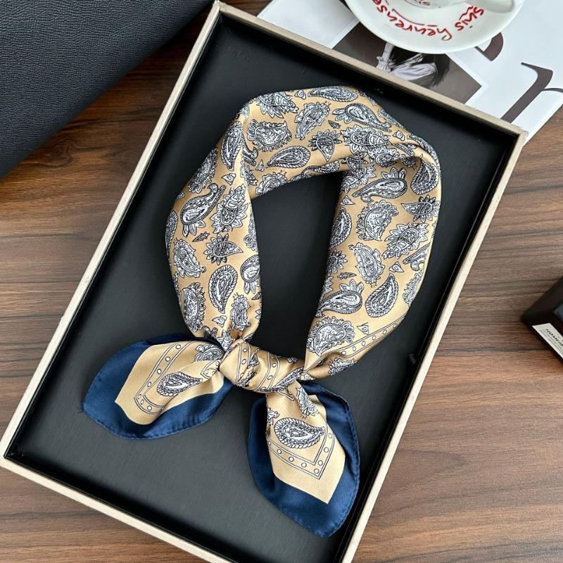Polka Dot Silk Scarf Square Scarf High-end New Versatile Decorative Scarf Scarf Scarf Neck Cashew Flower Scarf Shawl Can Be Used As a Tube Top