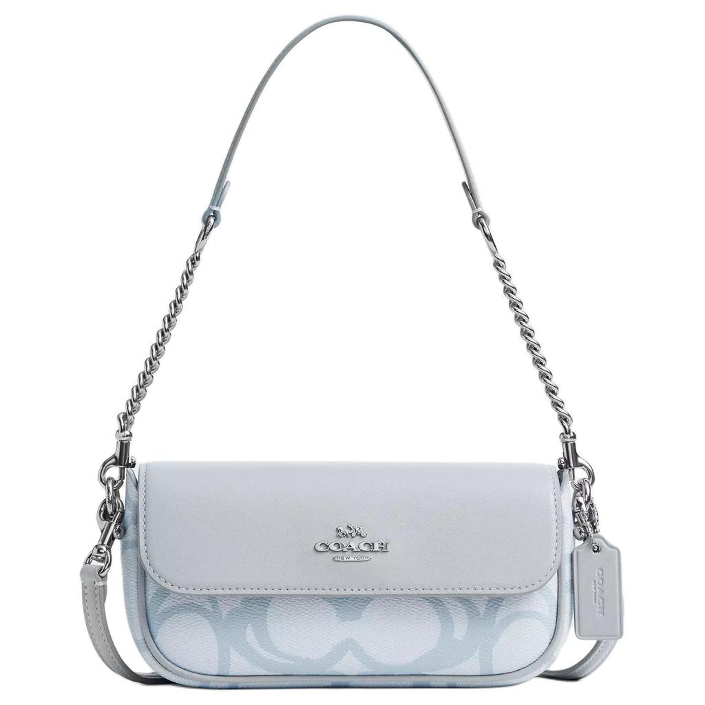 Coach Hailey 20 Logo Classic Coated Canvas And Leather Crossbody Bag Small Women bags Blue CBJ18-SVNB9