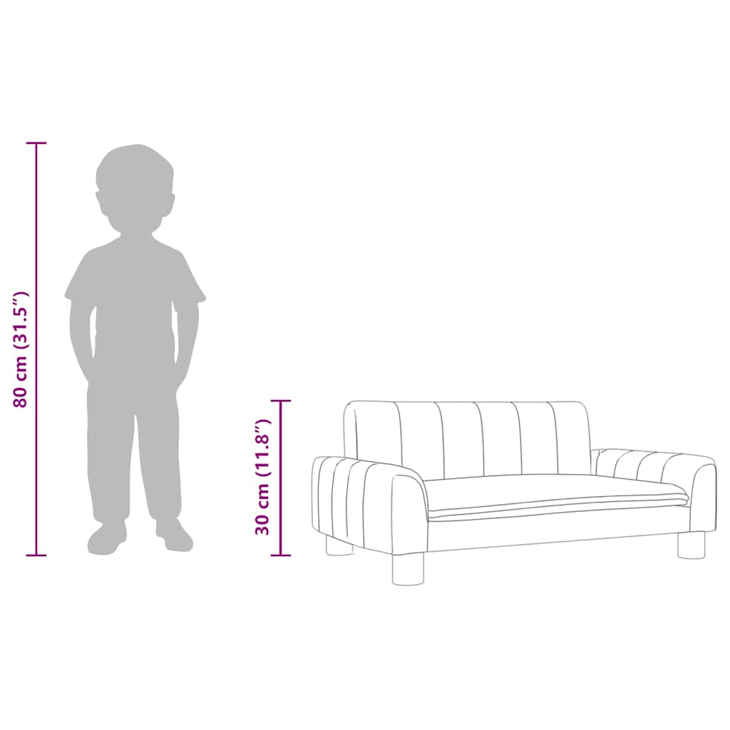 Kids  Sofa Cream 70 X 45 X 30 Cm Fabric