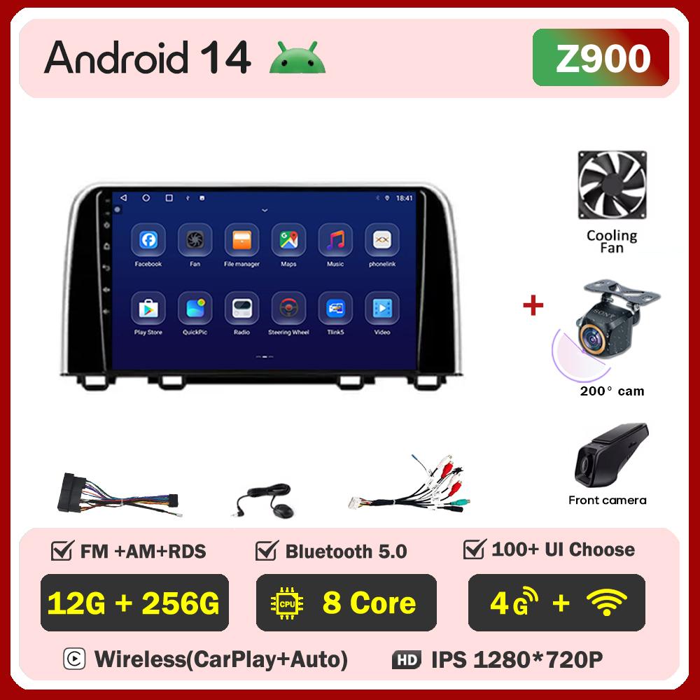 Car Multimedia Player For Honda CRV CR-V 5 RT RW 2016-2018 Car Radio Player Stereo Head Unit Wireless Android Auto GPS 5G Wifi