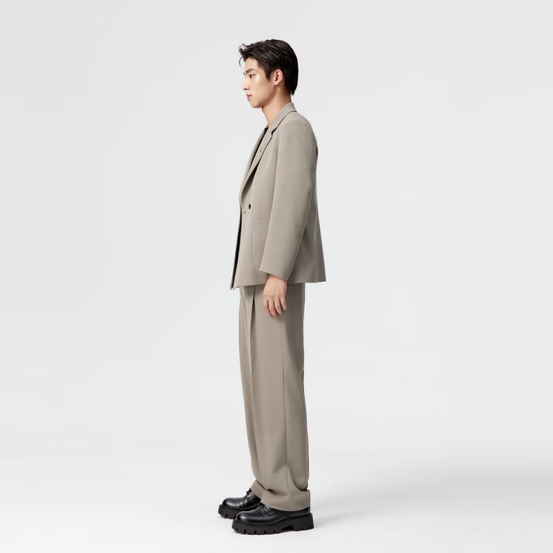 PEACEBIRD Men's Short Slim Fit Double-breasted Suit Jacket