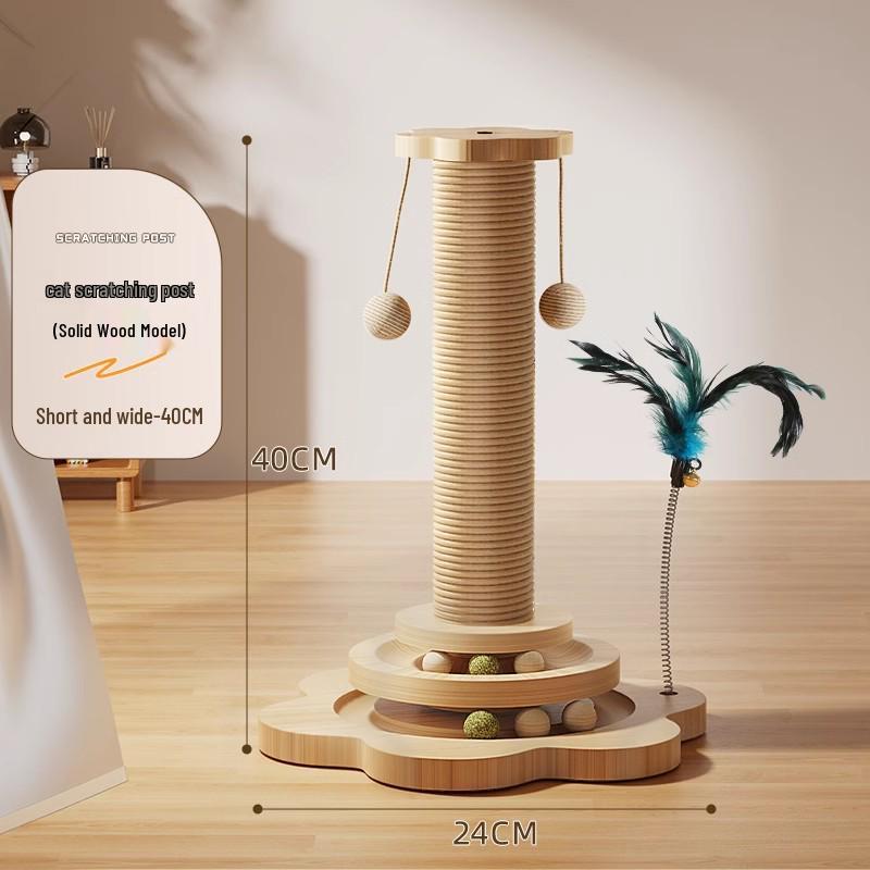 Wear-Resistant Sisal Cat Scratching Board & Teaser Stick - Kitten Toy for Self-Amusement and Boredom Relief.