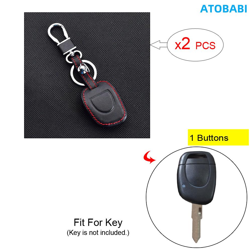 Leather Car Key Cover Bag For Renault Clio Symbol 2006 2007 2008 Kangoo Master Remote Fobs Shell Protector Case Auto Accessories