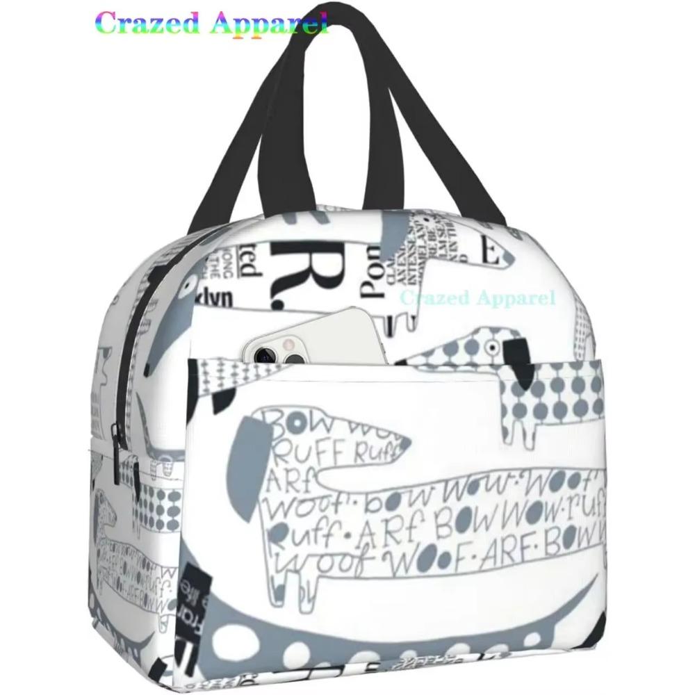 Ucsaxue Dogs I Love My Pet I Love Dachshund Lunch Bag Travel Box Work Bento Cooler Reusable Tote Picnic Boxes Insulated Bags