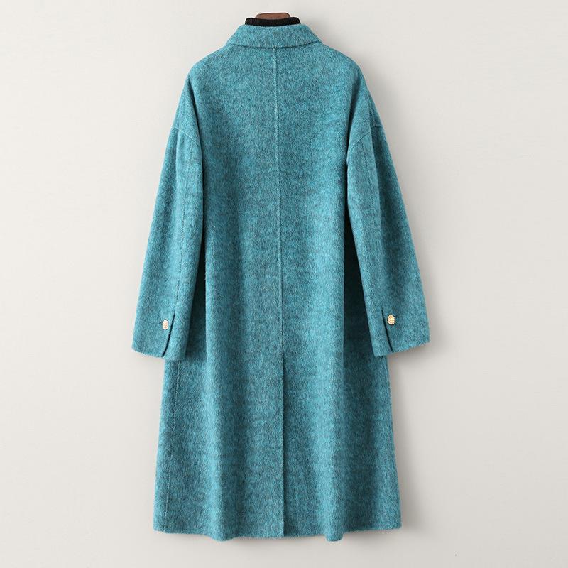 Double-sided Wool Coat Women's Medium and Long New Temperament High Rabbit Velvet Wool Coat Pure Handmade High-end Sense