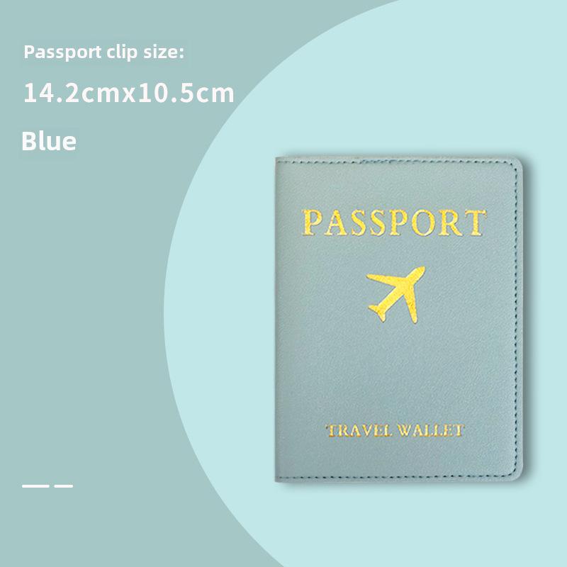 "PU Leather Luggage Tag & Passport Cover Set with Cross-Border Airplane Design"