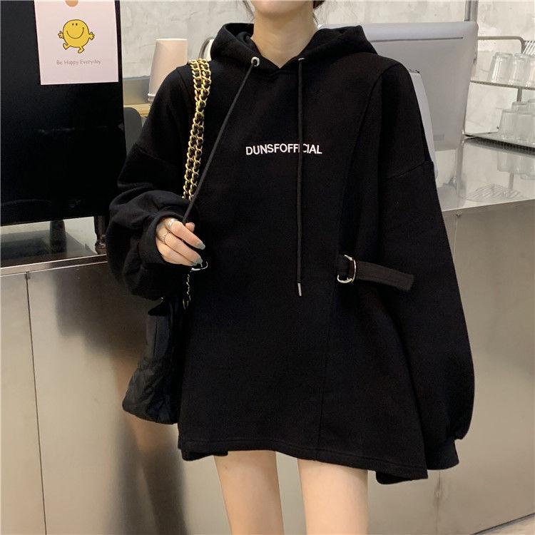Women Letter Embroidery Casual Hoodies Sweatshirts Female Spring Loose Korean Tops Hooded Sweatshirts