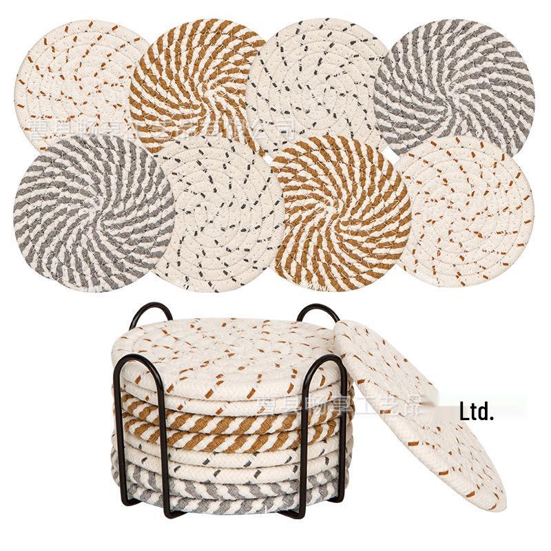 Nordic Cotton Rope Woven Placemat: Round Heat-Resistant Insulation Pad for Kitchen or Dining Table