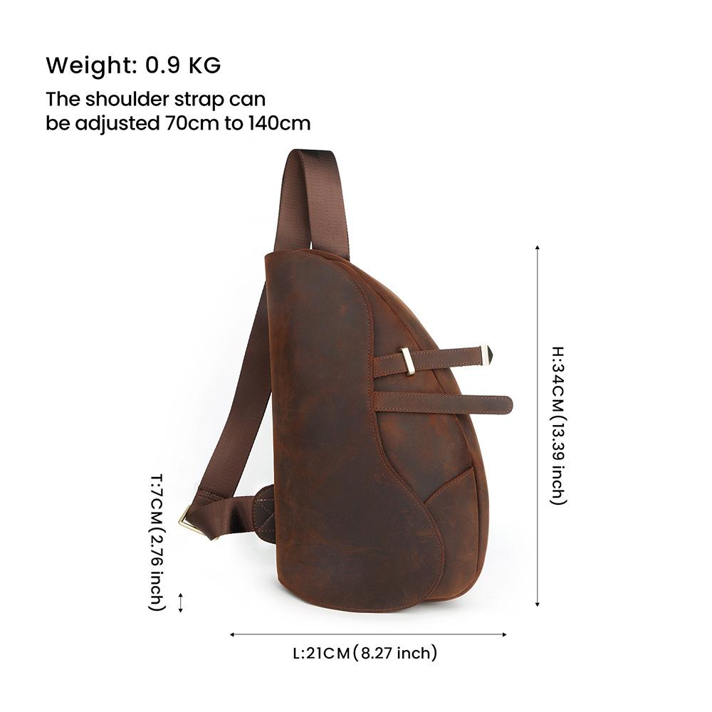 Men's Multi-functional Crossbody Bag Saddle Bag Men's Crossbody Bag