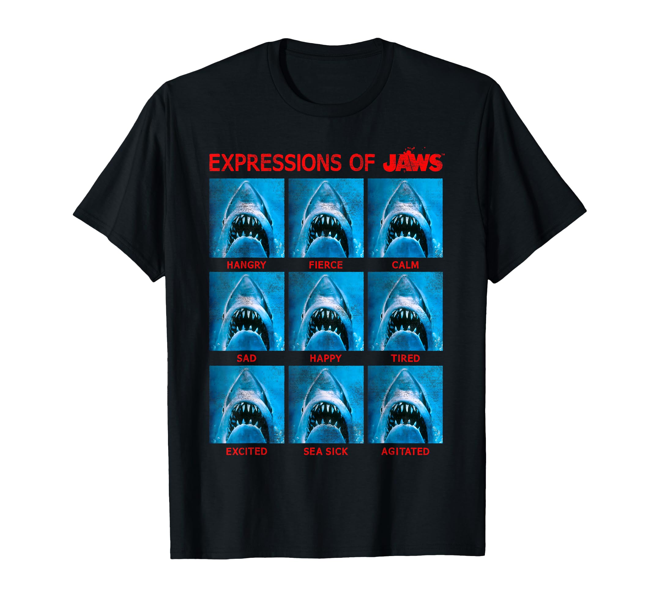 

Jaws The Expressions Of Jaws Photo Grid Panel T-Shirt