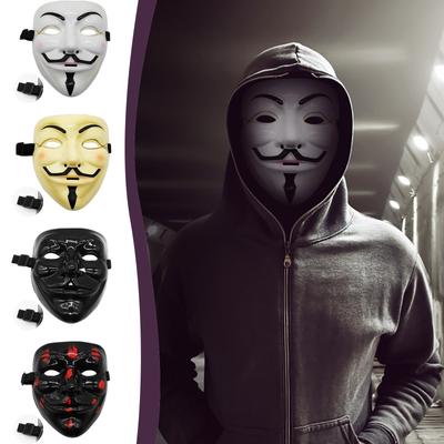 Hackers Mask White V For Vendetta Halloween Face Mask Costume Cosplay Party