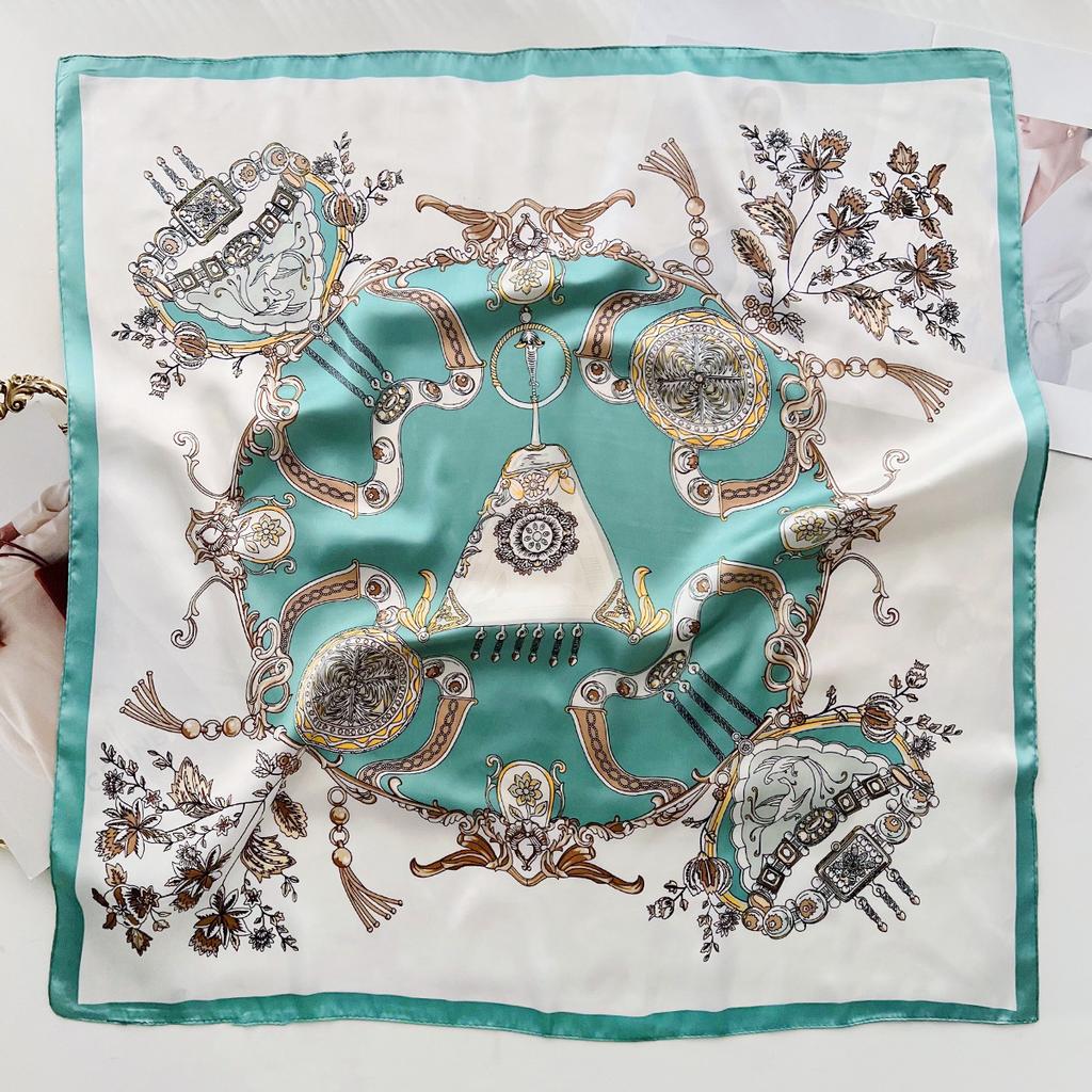 1116 summer new imitation silk cute square scarf clothing with fashion trend versatile women's silk scarf scarf
