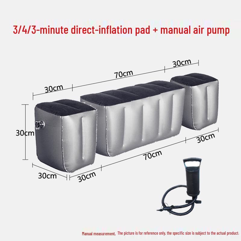 Inflatable Car Bed and Footrest for Rear Seat Use In Sedans and SUVs