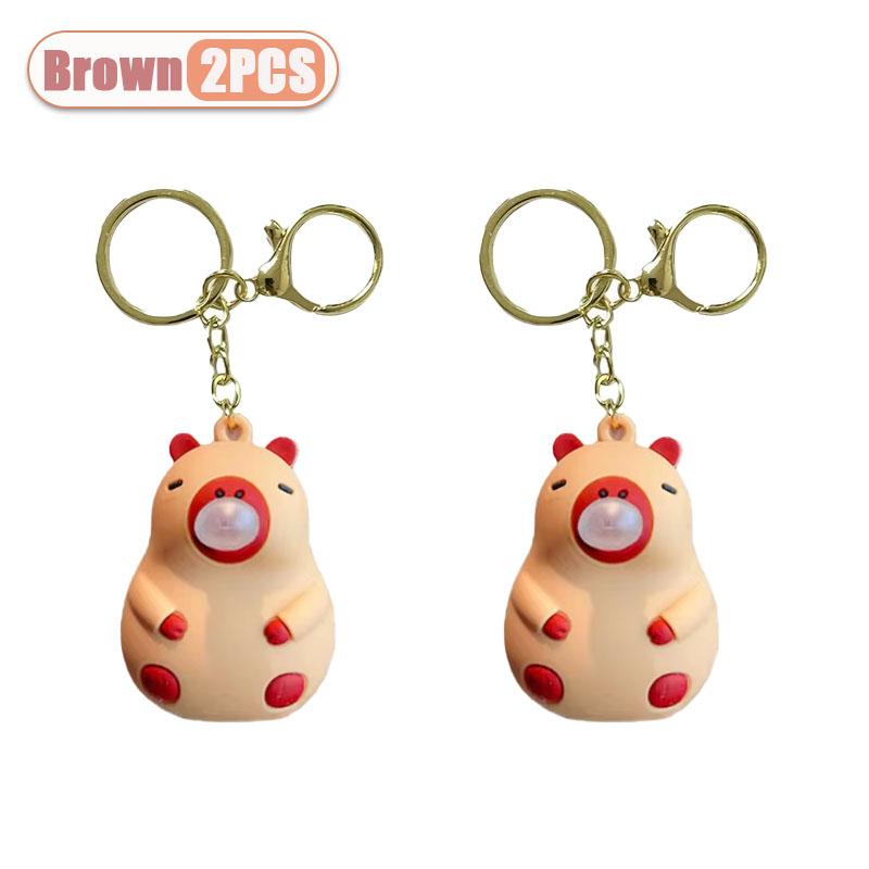 1-10 PCS Porte-clés Boule à bulles Capybara Jouet à presser pour Décoration de sac à dos Soulagement du stress Cadeau Souvenir de fête pour enfants Porte-clés Original