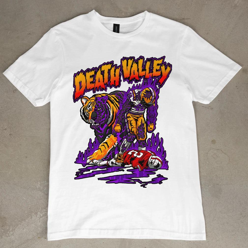 

Death Valley LSU Tigers Football Graphic T-Shirt Purple Gold Tee Unisex NEW Gift S