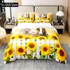 Yellow Sunflower Comforter Set Butterfly Bedding Set for Kids Girls Teens WomenCountry Floral Quilt Duvet Sets 2 Pillow Cases