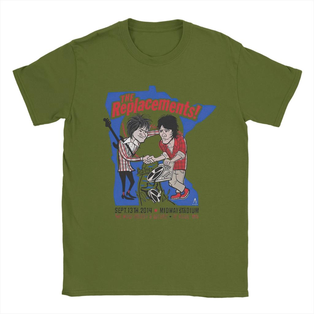 Fun The Replacements Midway Stadium Concert Tour T-Shirts for Men Cotton T Shirts Tee Shirt Birthday Present Clothes