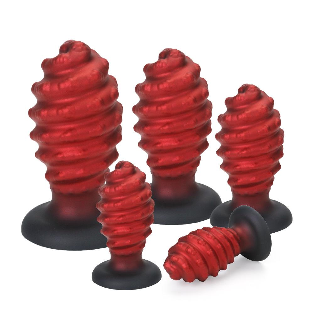 Classic Spiral Shaped Dildo Rear Anal Plug Stick Female Silicone Masturbator Adult Products Male Anal Plugs