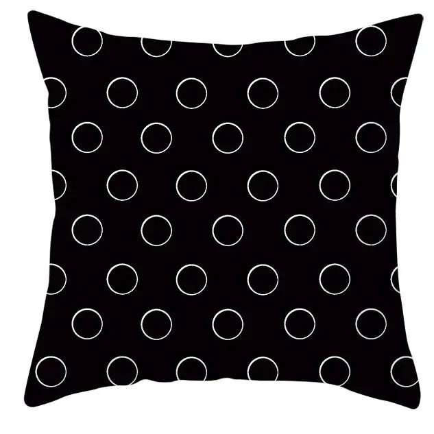 45*45cm Black and White Cushion Cover Waist Pillowcase Nordic Geometric Throw Pillow Sofa Bedroom Pillowslip Car Home Decor