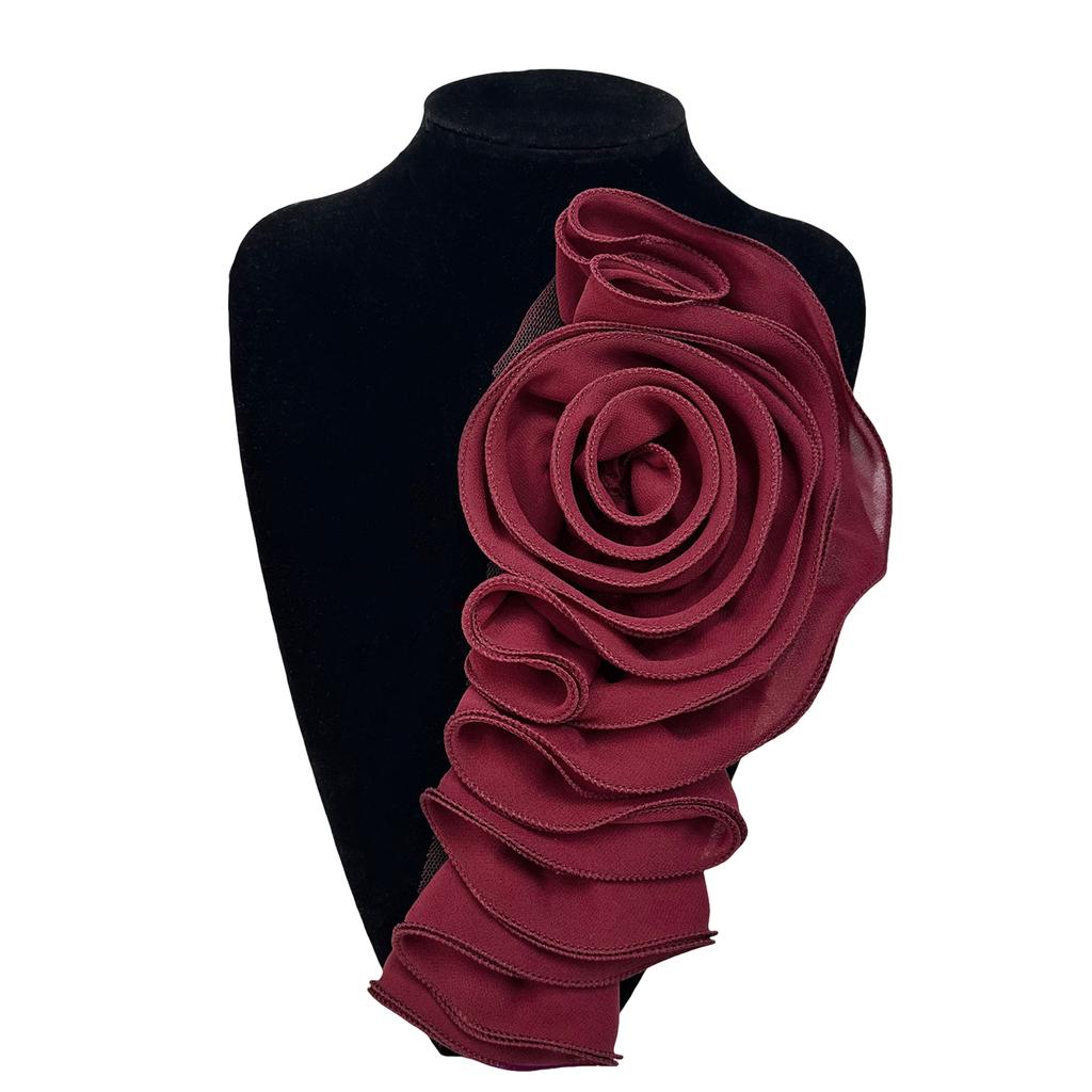 Handmade Flower Appliques Craft Dance Costume Making Materials Ruffle Edge 3D Flower Patches Garment Sewing On Applique