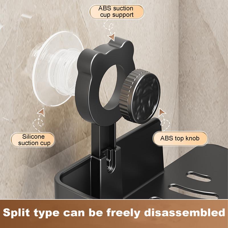 Shower Organizer Corner Bear Suction Cup Bathroom Shower Shelves Wall Mounted Shower Shelf Storage Basket No Drill Bathroom