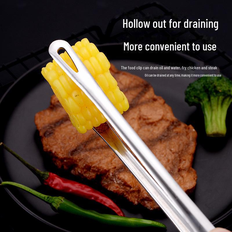 Clește coreean din oțel inoxidabil pentru grătar și pâine - Anti-opărire, perfect pentru bucătărie, bufet sau hotel.