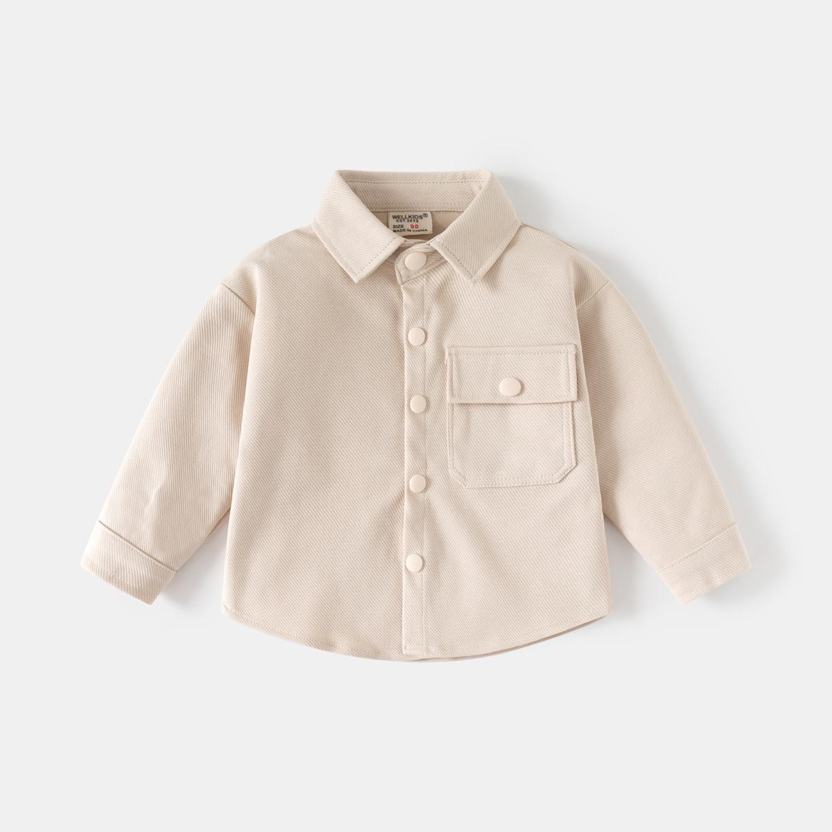 

Boys Long-Sleeve Plain Shirt - Spring/Autumn 2026 Collection for Kids 120 cm