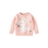 Baby Girl Bunny Clothes, Girls' Sweater, Autumn and Winter Pure Cotton Knitwear, Children's Long-Sleeved Pullover Knitwear