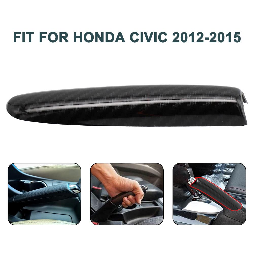 New Quality Shifter Hand Brake Cover Sleeve ABS Car Carbon Fiber Style DIY Decor For HONDA CIVIC 9TH 2012-2015