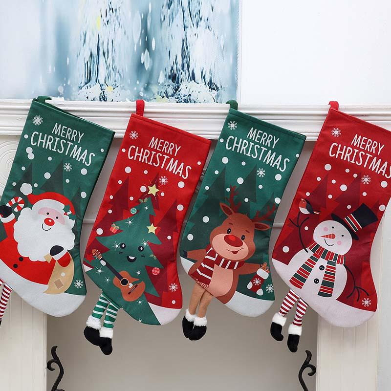 Children's Christmas Stocking Gift Bag and Tree Ornament Decoration