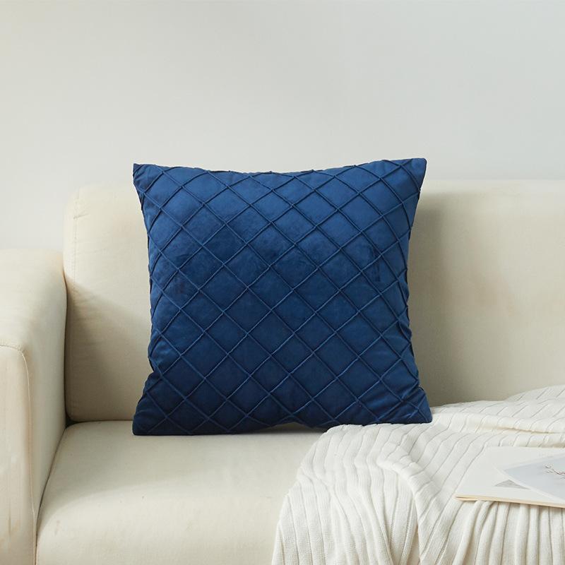 New Dutch Velvet European Style Model House Plaid Embroidered Diamond Pattern Pillowcase Fashionable Ins Style Pillowcase