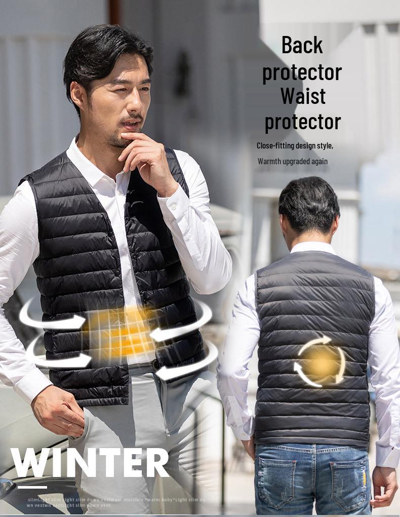 Men's 2025 Woodpecker Down Vest - Lightweight, Warm, Close-fitting Sleeveless Jacket for Middle-aged and Young.