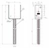Post base, galvanized anchor, 101x624x124mm