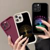 World Life Tree Phone Case For IPhone 17 Air 16 E 15 14 Plus 13 12 11 Pro Max Black Sky Eye Stepped Protective Case