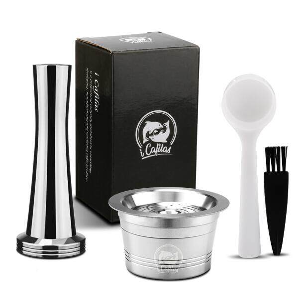 

[i Cafilas][HLB12] Багаторазовий кавовий капсульний фільтр з нержавіючої сталі, багаторазовий крем для машини CAFFITALY, AID IXPRSSI, Tchibo Cafissimo, COMPACT, MINI 1 Capsule+1 Tamper срібний