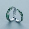 2Pcs Love Heart Heartbeat Couple Open Rings For Women Men Lover Black Silver Color Engagement Wedding Rings Valentines Day Gifts