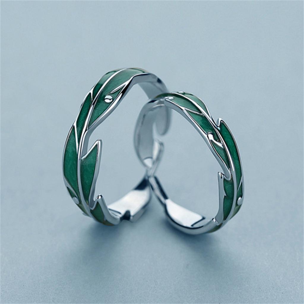 2Pcs Love Heart Heartbeat Couple Open Rings For Women Men Lover Black Silver Color Engagement Wedding Rings Valentines Day Gifts