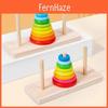 Wooden Large Rainbow Tower Stacking Toy For Kids Educational Brain Teaser Gift