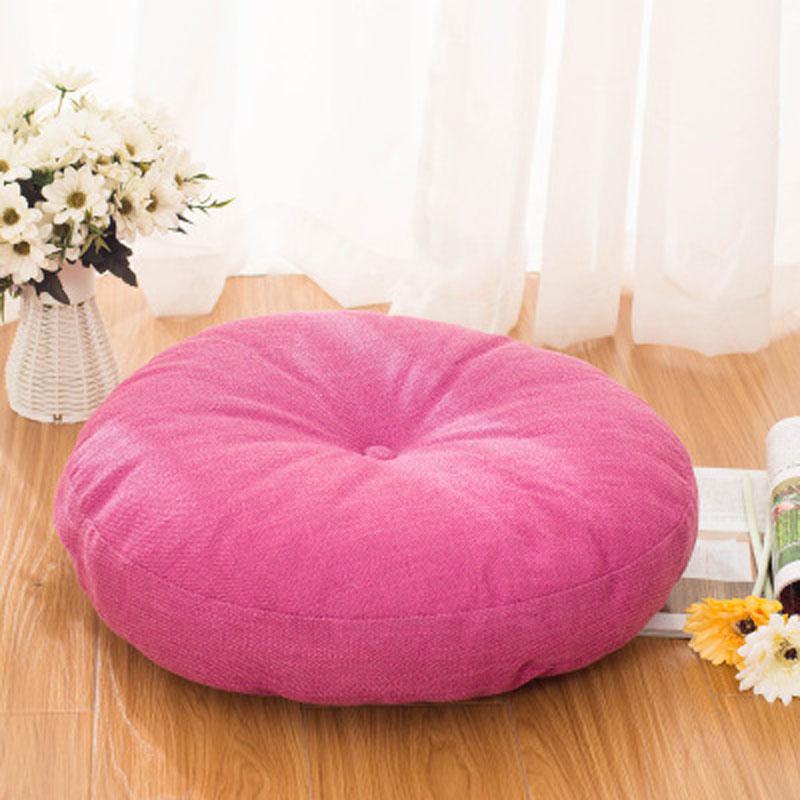 40-70cm Round Cushion Linen Cotton Seat Pad Thick Washable Cushion Meditation Mat Modern Sofa Pillow Tatami Chair Back Cushion