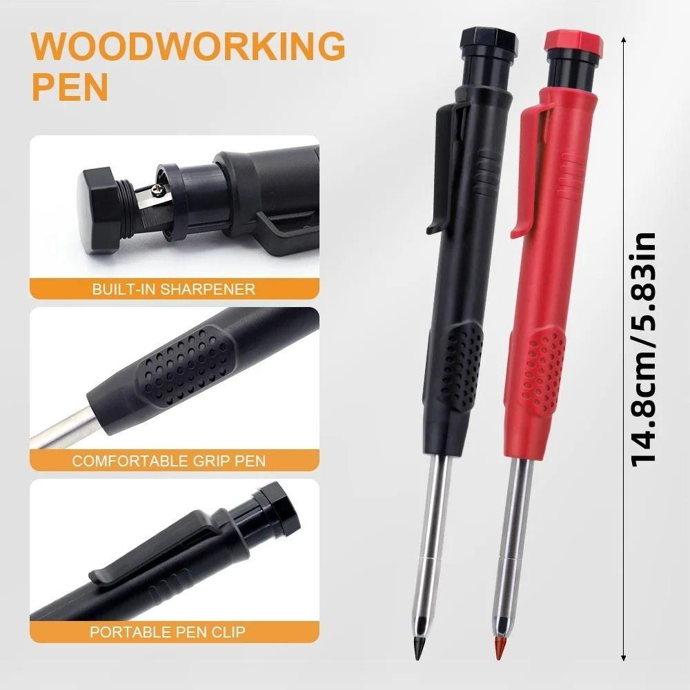 2.8mm Solid Carpenter Pencil Built-in Sharpener Mechanical Pencil  Woodworking Construction