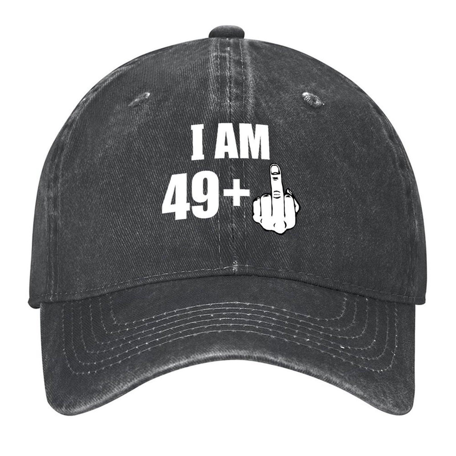 

Happy 50th Birthday I Am 49 plus 1 Middle Finger Baseball Cap Trucker Cap Wild Ball Hat New In Hat Womens Hats Mens