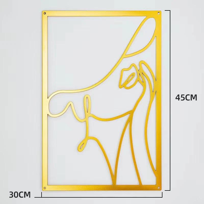 Modern Simple Abstract Female Line Decoration Background Wall Living Room Wall Decoration Hanging Painting Metal Material