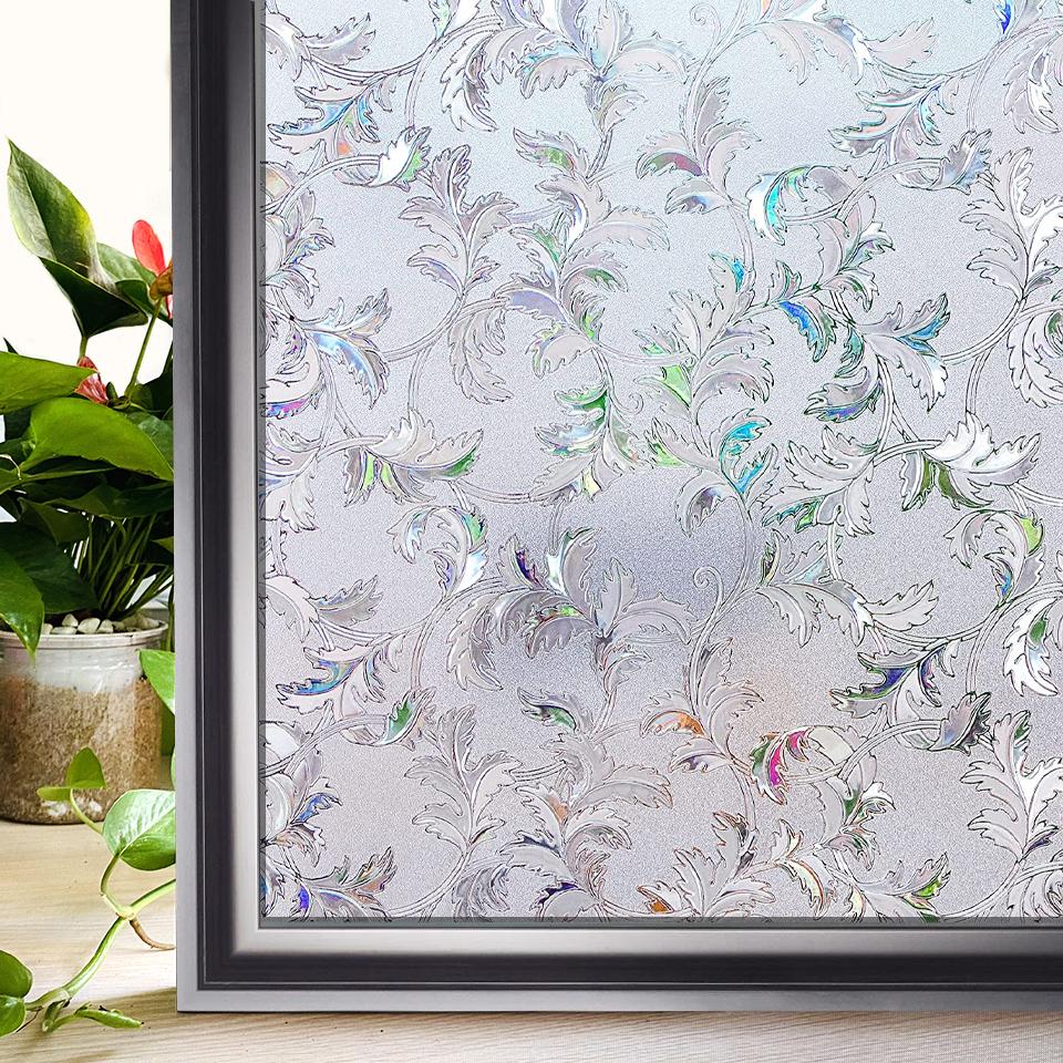 Window Privacy Film Rainbow Static Clings Heat Control Window Insulation Sun UV Protection Glass Vinyl Film for Home