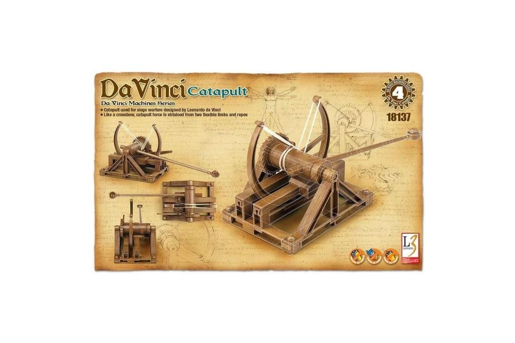 Academy Leonardo da Vinci Manuscript Siege Catapult Plastic Model 18137