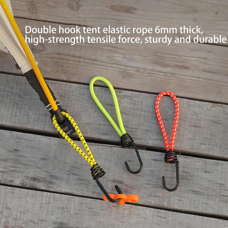 6mm Elastic Drawstring Hook Nail Hooks Pull Rope Buckle Tents with Camping Rubber Wind Cord Bungee Cords