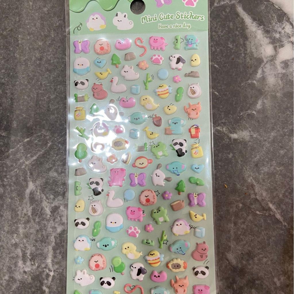 Kawaii Panda Animal 3D Bubble Cotton Stickers Lovely Cartoon Pattern Stickers Phone Shell Handmade DIY Decoration Decals