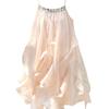 Summer irregular ruffle edge loose a word short skirt seaside vacation wind suspender design girls small skirt