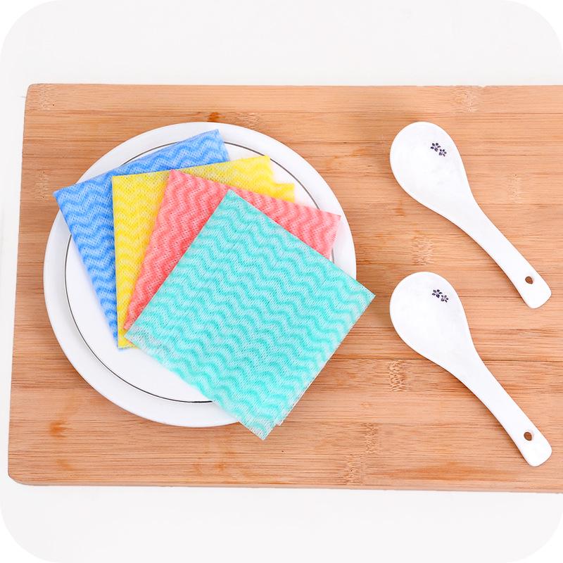 80-Pack Disposable Non-Woven Kitchen Dishcloths, Multi-Purpose, No-Wash, Oil-Free Cleaning Rags