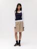 GLOWNY G Classic V-Neck Rib Long Sleeve (White)